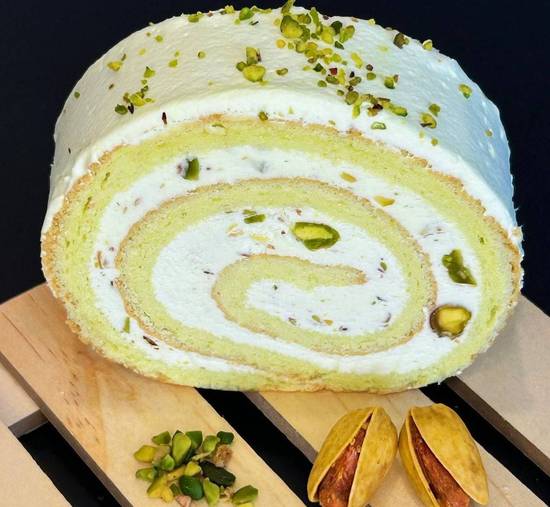 Pistachio Roll cake