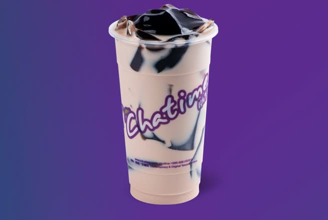 Grass Jelly Milk Tea
