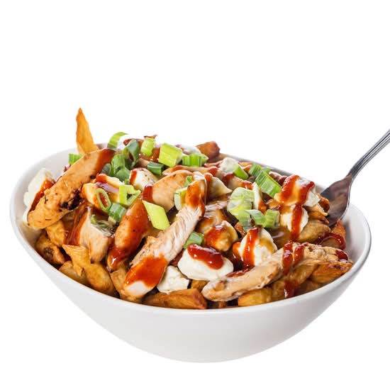Poutine au poulet grillé et sauce BBQ - Grosse / Poutine with Grilled Chicken and BBQ Sauce - Large