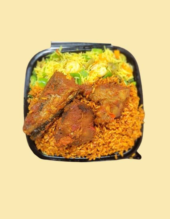 Half and Half (Jollof and Fried Rice)