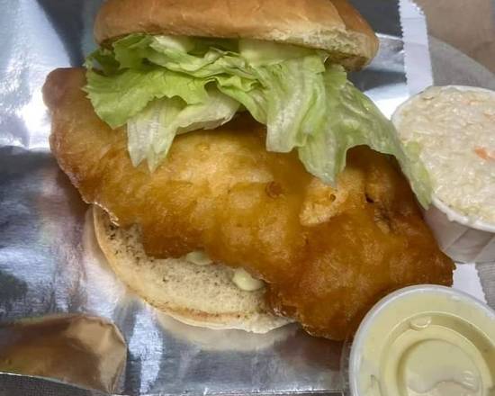 Rudy's Fish Filet with fries