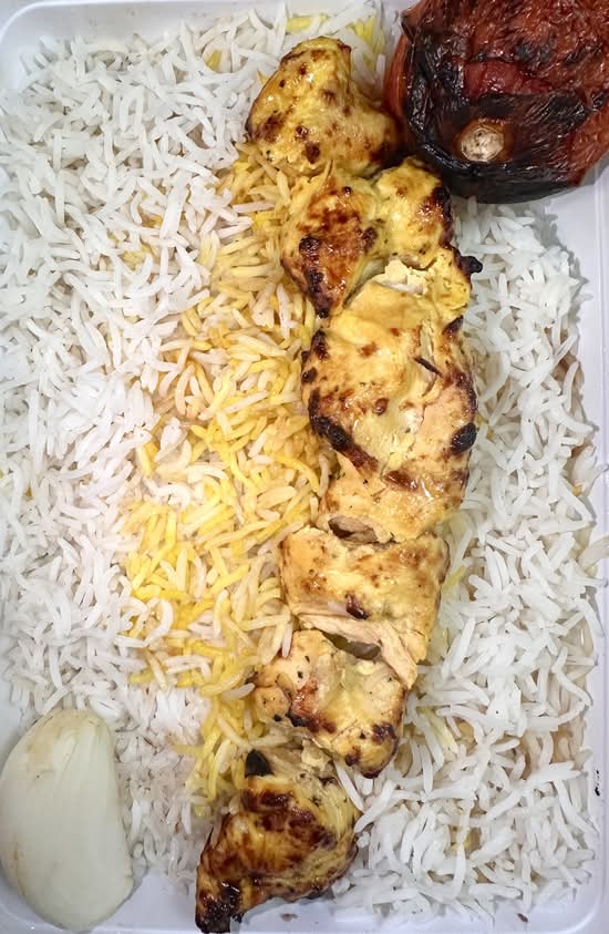 Joojeh (Chicken Kebab) on Rice