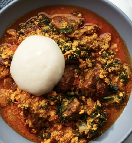 Egusi soup with Pork & Fufu
