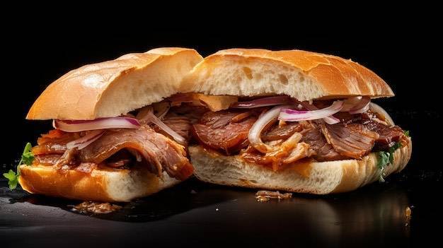 Pan-con-lechón (Pulled pork sandwish)