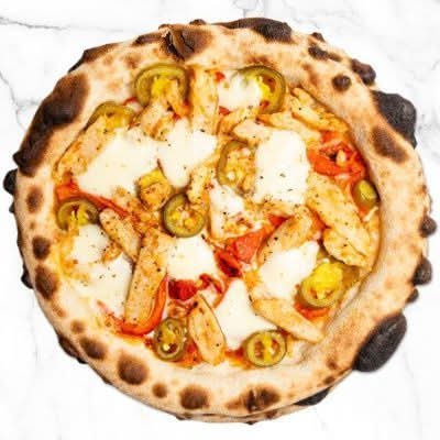 Pollo Piccante Pizza-Pollo Piccante Spicy Chicken Pizza – Jalapeño & Roasted Red Pepper Neapolitan - RG