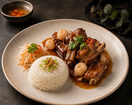 Lychee Braised Pork Ribs | Com suon nau trai vai