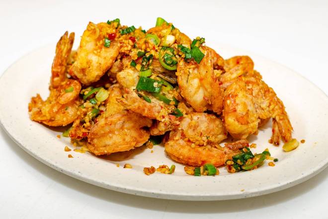 19A. Pan-Fried Prawns Tossed with Salt and Serrano Pepper (Shell-on) 惹味椒鹽炒大蝦 (有殼)