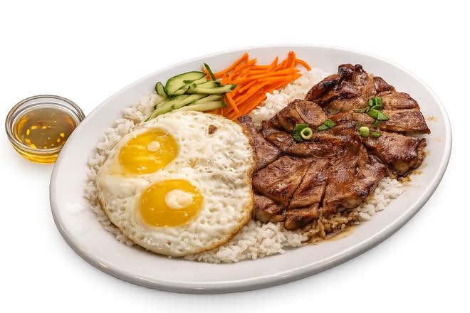 28. Pork Chop and Egg on Steamed Rice