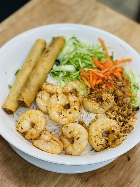 34.   Grilled Shrimp and Spring Roll on Vermicelli