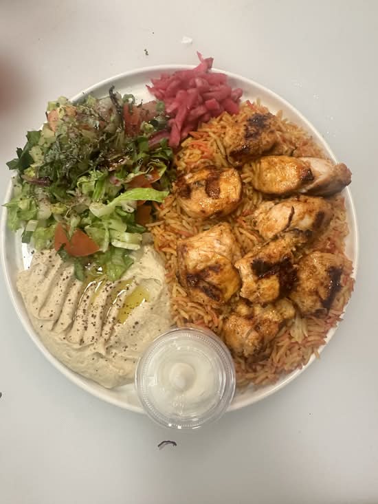 Chicken Souvlaki Plate (Kabab)