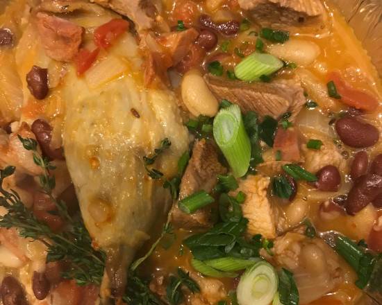 Cassoulet au canard confit à la portugaise/Duck confit à la portugaise