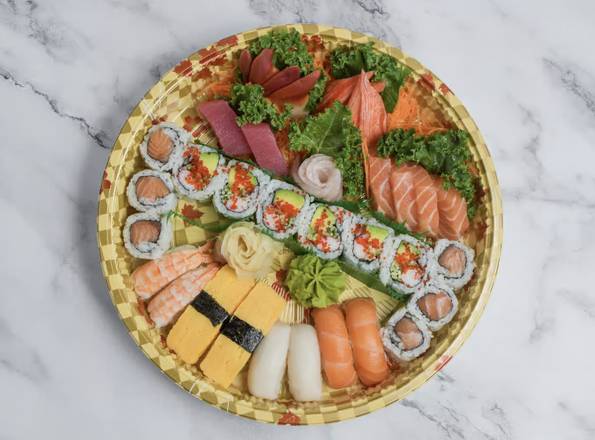 9A. Assorted Sashimi, Sushi, and Maki (34 Pieces)
