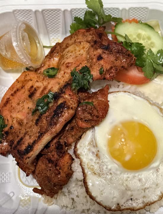 C86. Steamed Rice with (2 pcs) of Grilled Chicken & Fried Egg