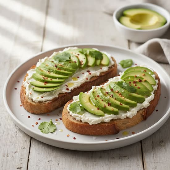 Cream Cheese and Avocado Toast