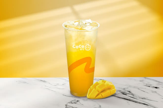 Mango Green Tea with Grass jelly