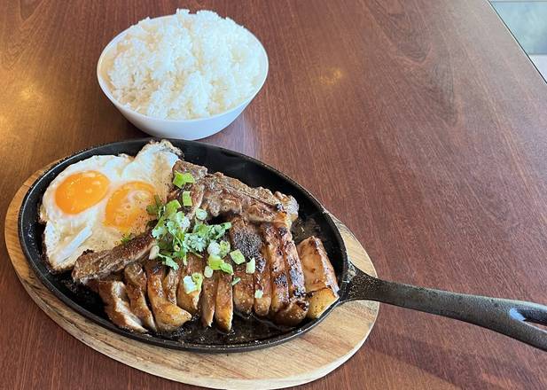 Pork chop and egg rice bowl