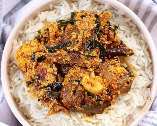Egusi Stew and White Rice