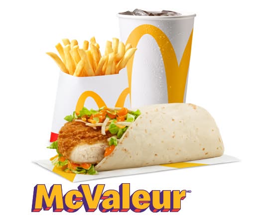 Trio McValeur Wrap-éclair au poulet croust avec sauce Buffalo épicée [550-700 Cal]