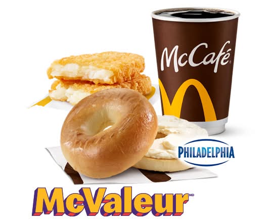 Trio McValeur bagel nature avec fromage à la crème [530.0 Cal]