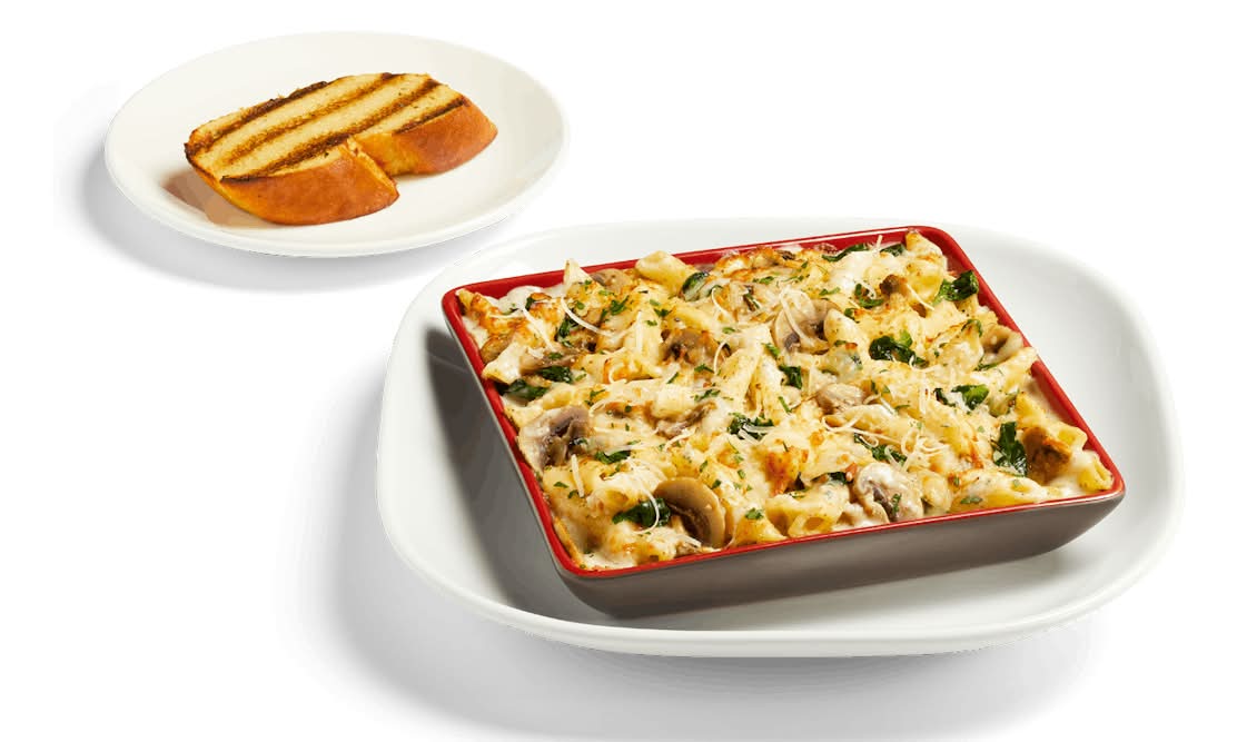 Penne Alfredo champignons et épinards / Creamy Mushroom & Spinach Bake