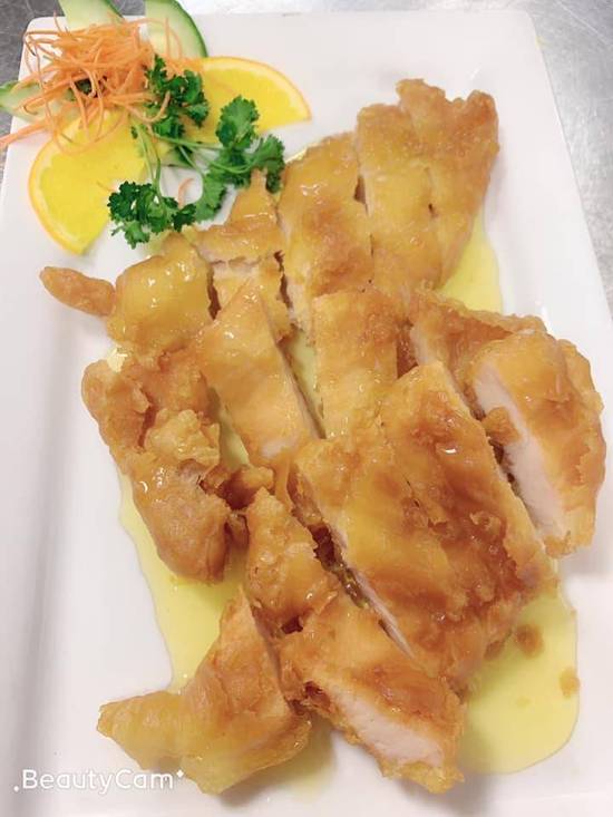 44.Poulet Croustillant, Sauce À L'orange (Ou Au Citron)/Crispy Chicken with Orange (Or Lemon) Sauce