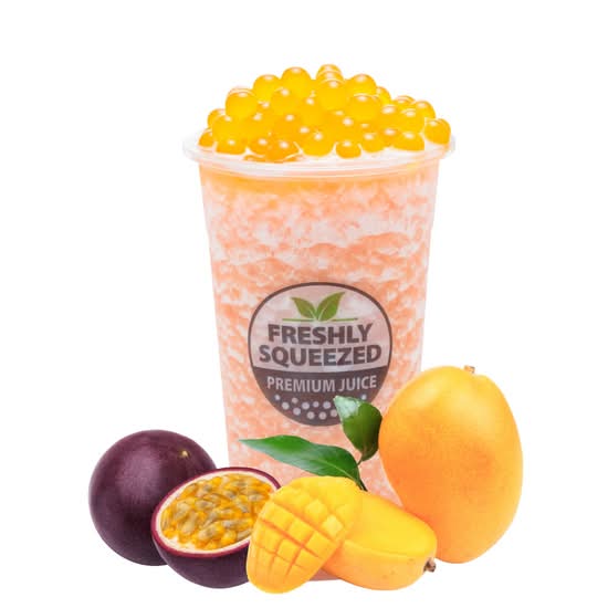Passion Fruit  with Mango Jelly Boba
