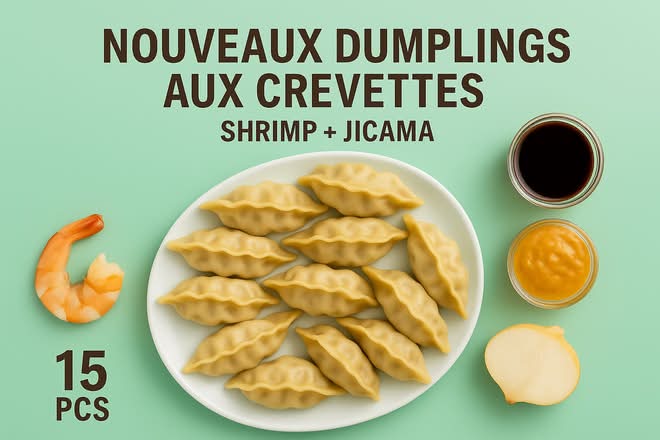 🇫🇷 15 morceaux – Dumplings aux Crevettes et au Porc 🦐 🌊🥥 Recette Signature 🇬🇧 15 pcs – Shrimp & Pork Dumplings 🦐 🌊🥥 Signature Recipe