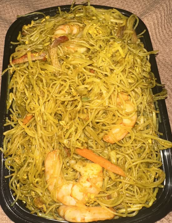 Singapore Style Rice Noodle with Pork and Shrimp