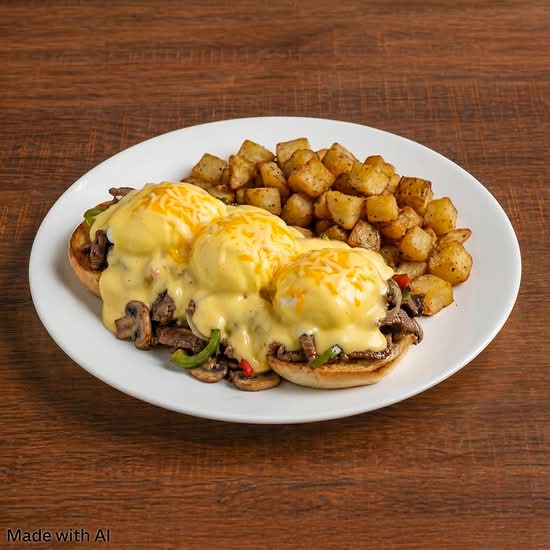 Philly Cheese Steak Benedict