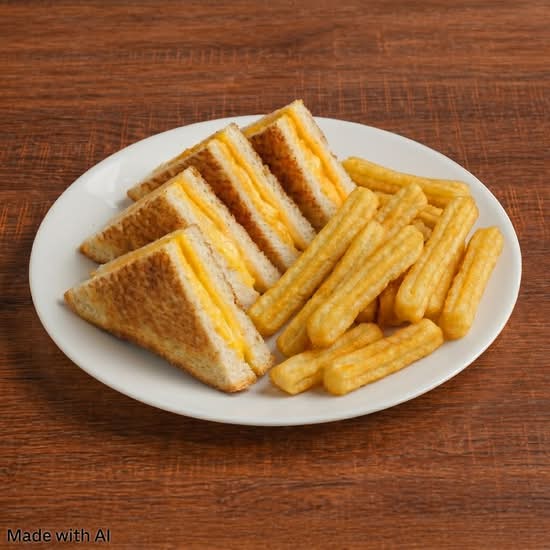 Triple Decker Grilled Cheese Sandwich