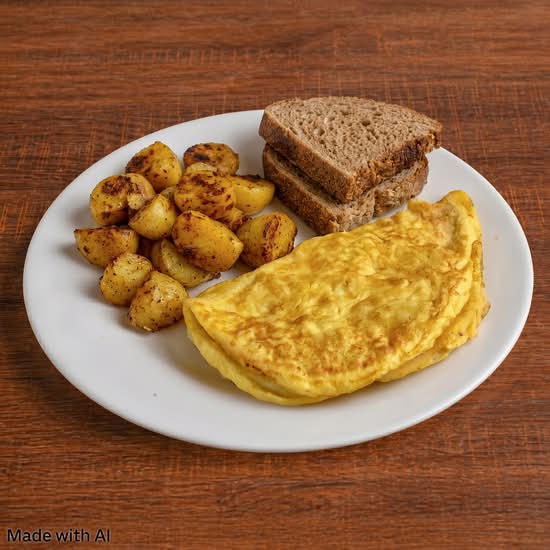 Three Eggs with Home Fries and Toast