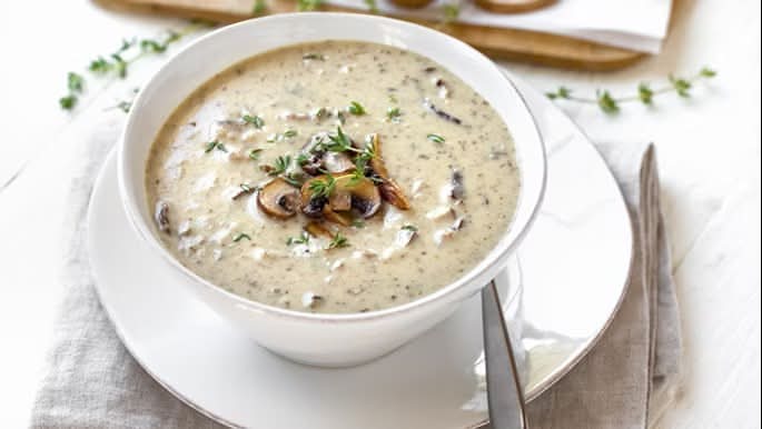 Soupe crémeuse aux champignons