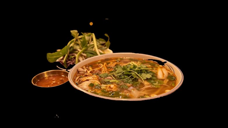 Vietnamese Chicken and Glass Noodle Soup with Bamboo Shoots