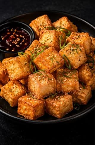 Fried Tofu accompanied with Essence Sauce + FREE DO CHUA 🎁