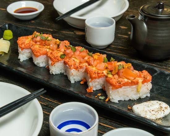 Smoky Salmon Oshi Sushi