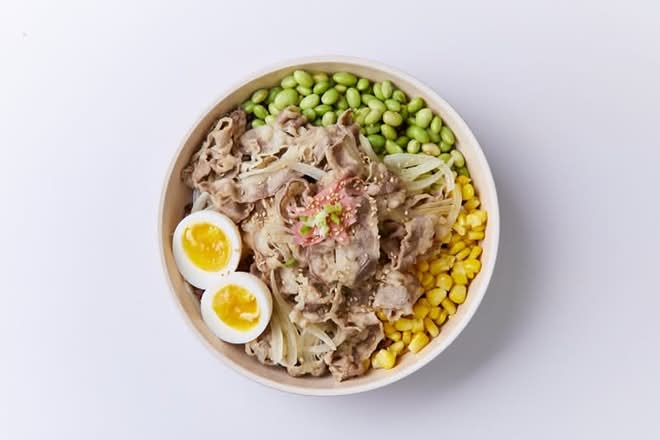 Beef Don with soft boiled egg.