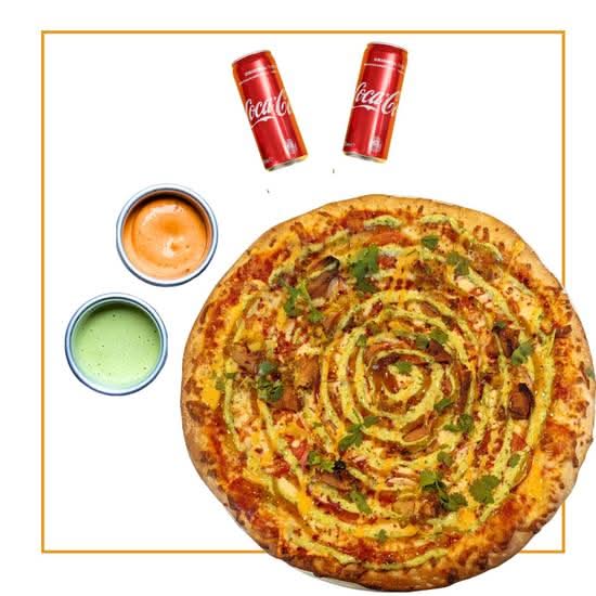 1 Pizza Combo ( Pizza + 2 Dips + 2 drinks)