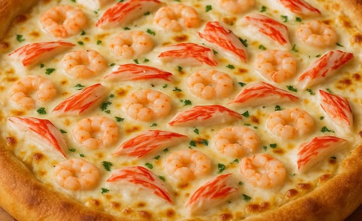Pizza 16"Fruits de Mer(sauce alfredo) /16" Seafood Pizza