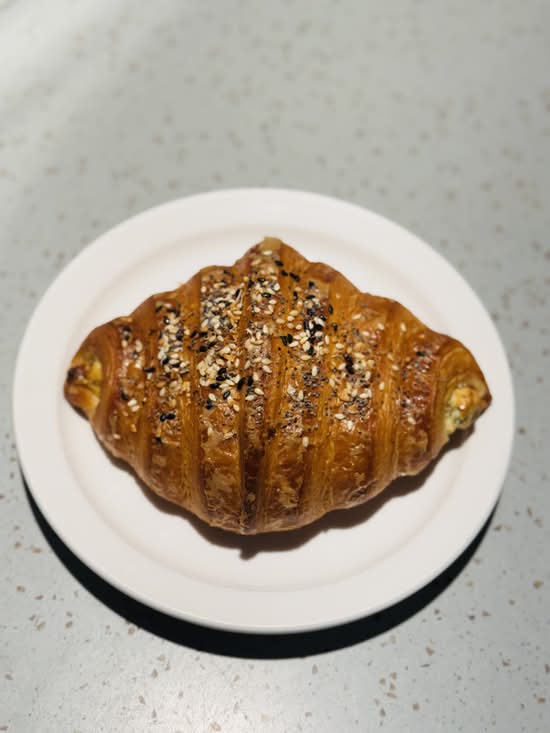 Everything Croissant with cream cheese