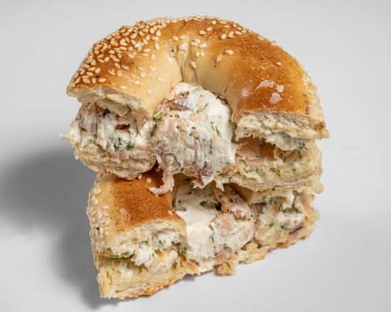 Toasted Bagel with Smoked Salmon Spread