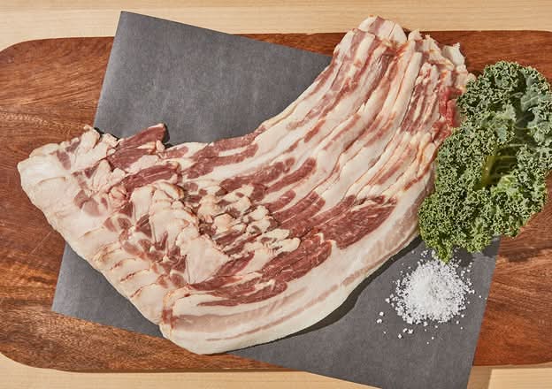 Smoked Salted Pork Belly Strips, Bacon-Style - 340gr