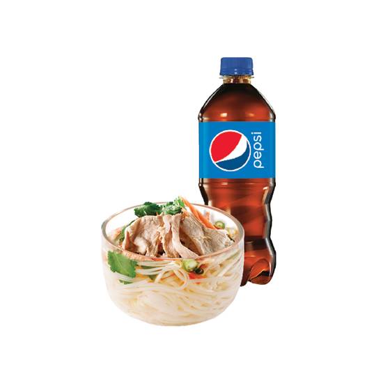 Combo Mini-soupe au poulet & boisson en bouteille