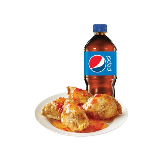 Combo Raviolis au poulet (frit) & boisson en bouteille