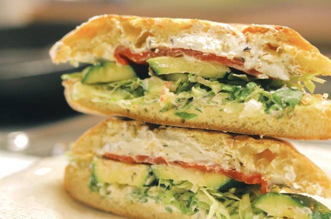 Zucchini and Goat Cheese Sandwich