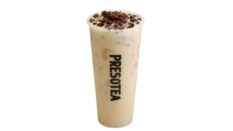 Thé au lait avec fèves rouges / Red Bean Milk Tea