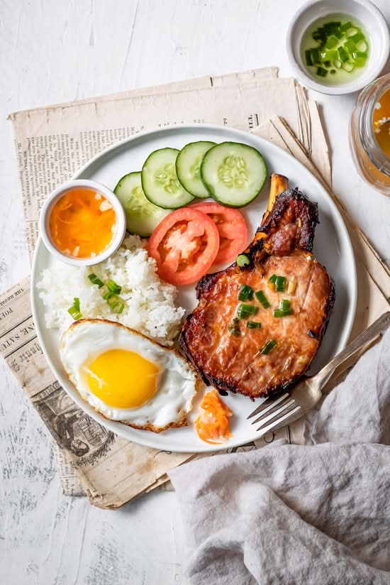 Rice with Fried Egg and Grilled