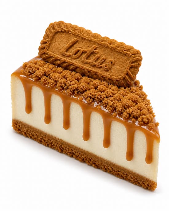 Caramel Crunch Lotus Biscoff Cheesecake Slice