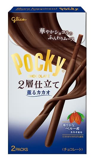 GLICO POCKY DOUBLE LAYER CHOCOLATE-AROMATIC COCOA