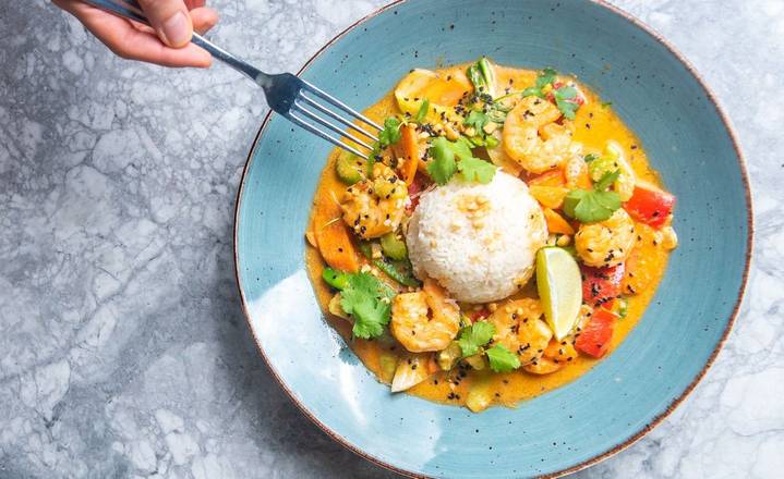 Yellow Coconut Curry Bowl Shrimp