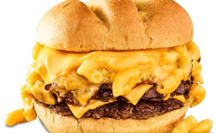 Cheesy Mac & Cheese Beef Burger